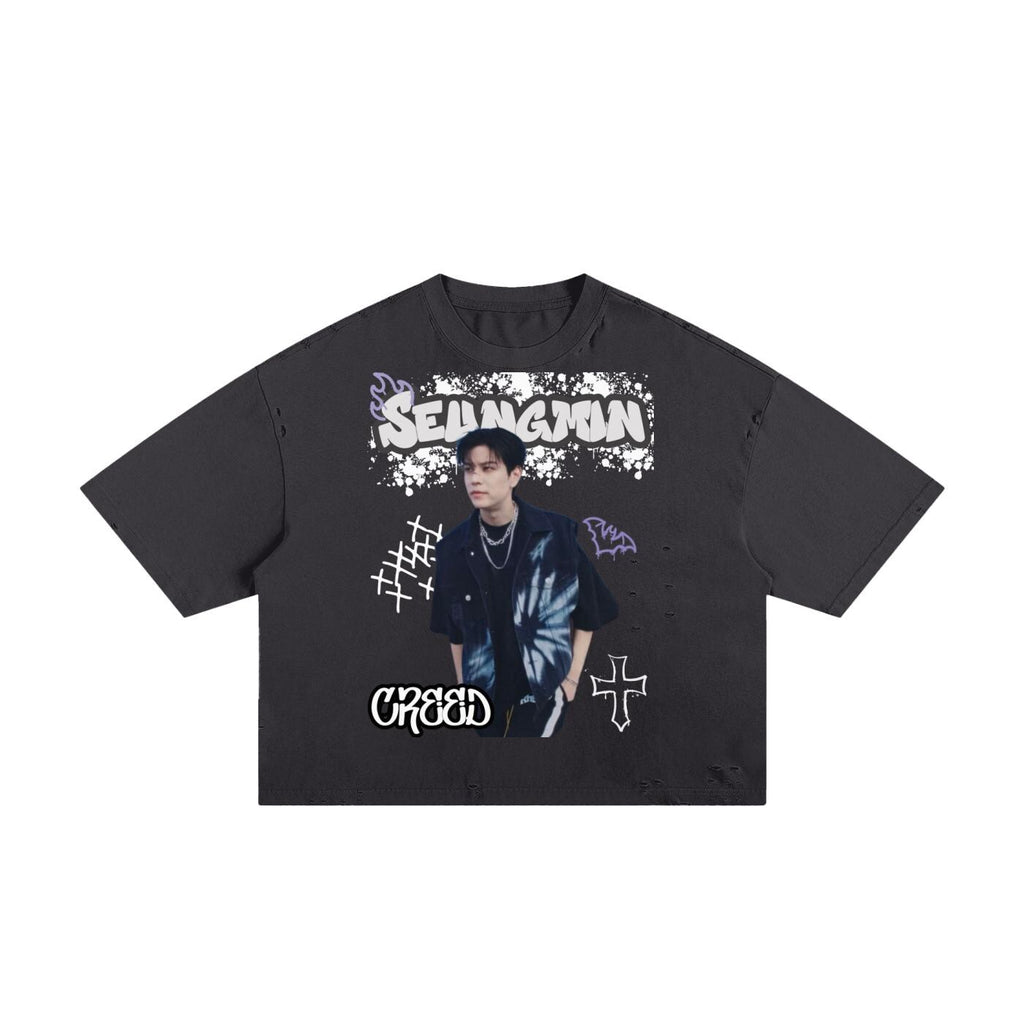 Stray Kids Inspired Seugmin Boxy Graphic Tee | K-Pop Streetwear | Y2K K-Pop Shirt | Fan Made Stray Kids Shirt | Concert Outfit