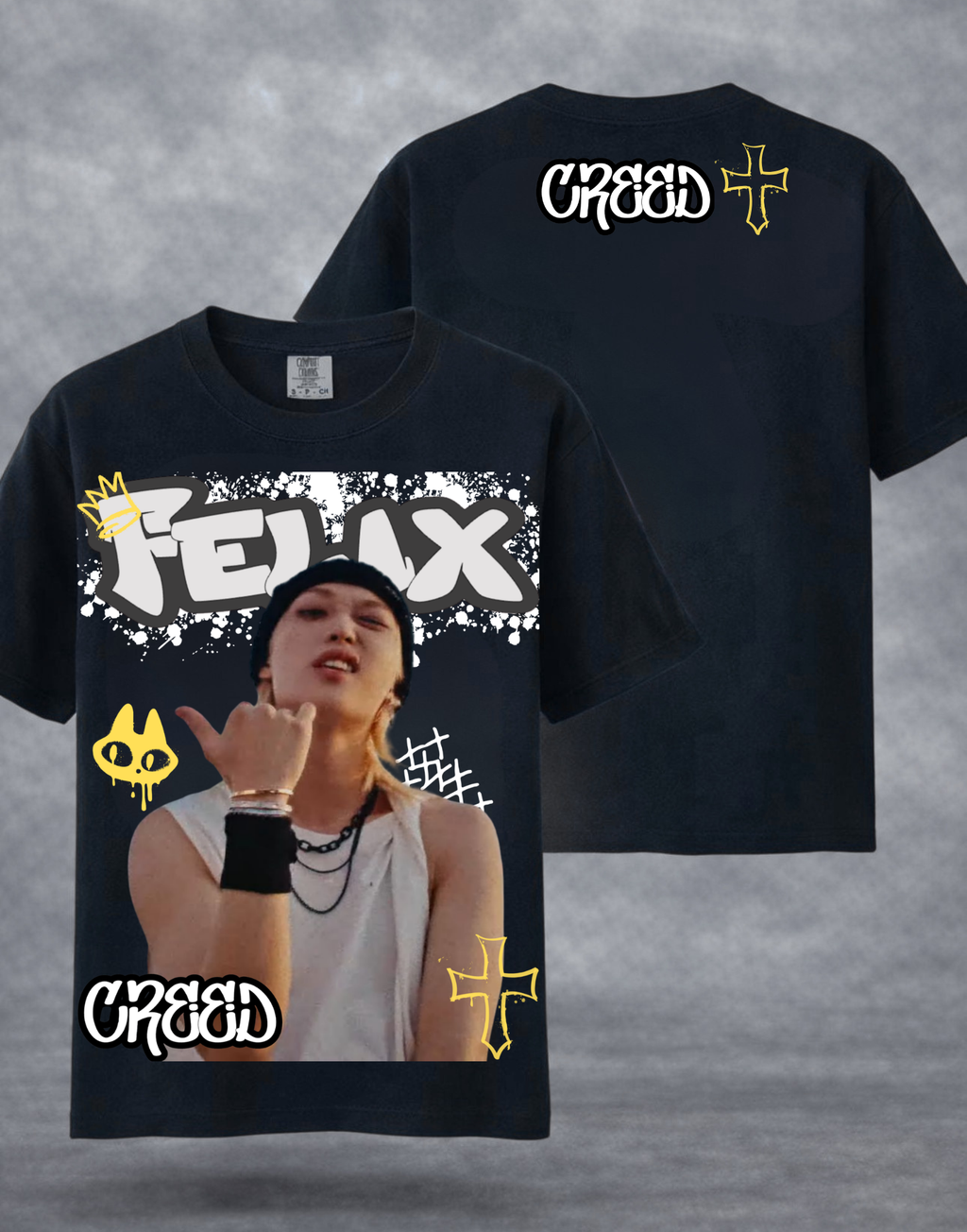 Boxy Tee Stray Kids Creed Felix Stray Kids Inspired Graphic Tee | K-Pop Streetwear | Y2K K-Pop Shirt | Fan Made Stray Kids Shirt | Concert O