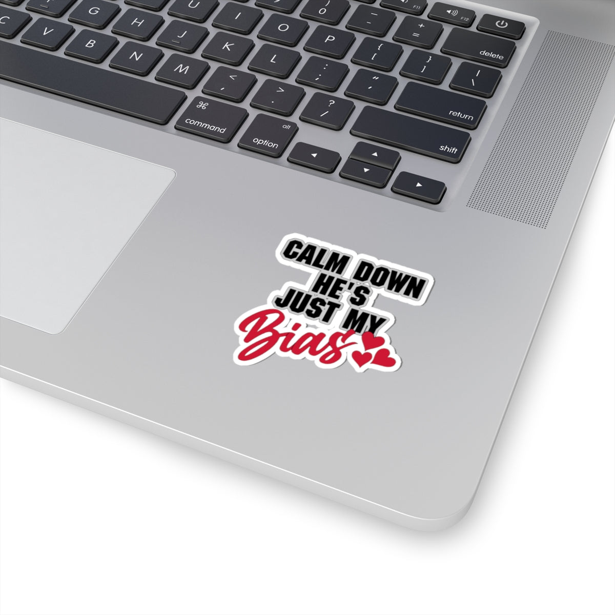 Calm Down He's Just My Bias Sticker — K-Pop Fan Laptop Decal