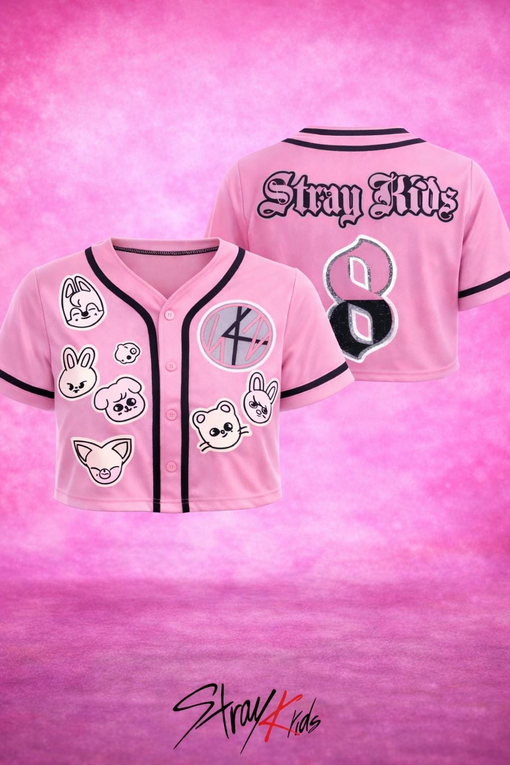 SKZOO Jersey Rhinestoned Stray Kids Inspired | K-Pop STAY Fan Made Jersey Shirt | SKZ Merch | Concert Outfit