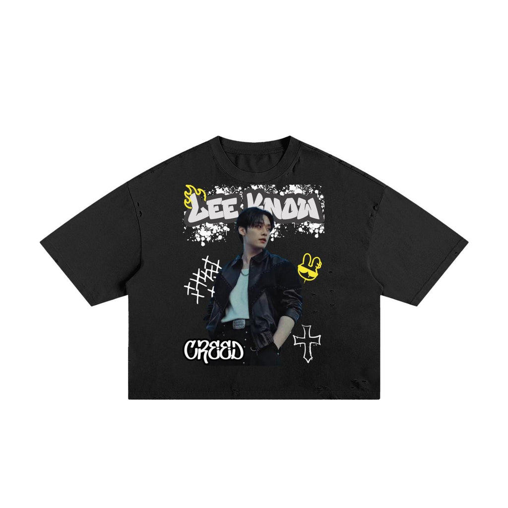 Stray Kids Inspired Lee Know Boxy Graphic Tee | K-Pop Streetwear | Y2K K-Pop Shirt | Fan Made Stray Kids Shirt | Concert Outfit