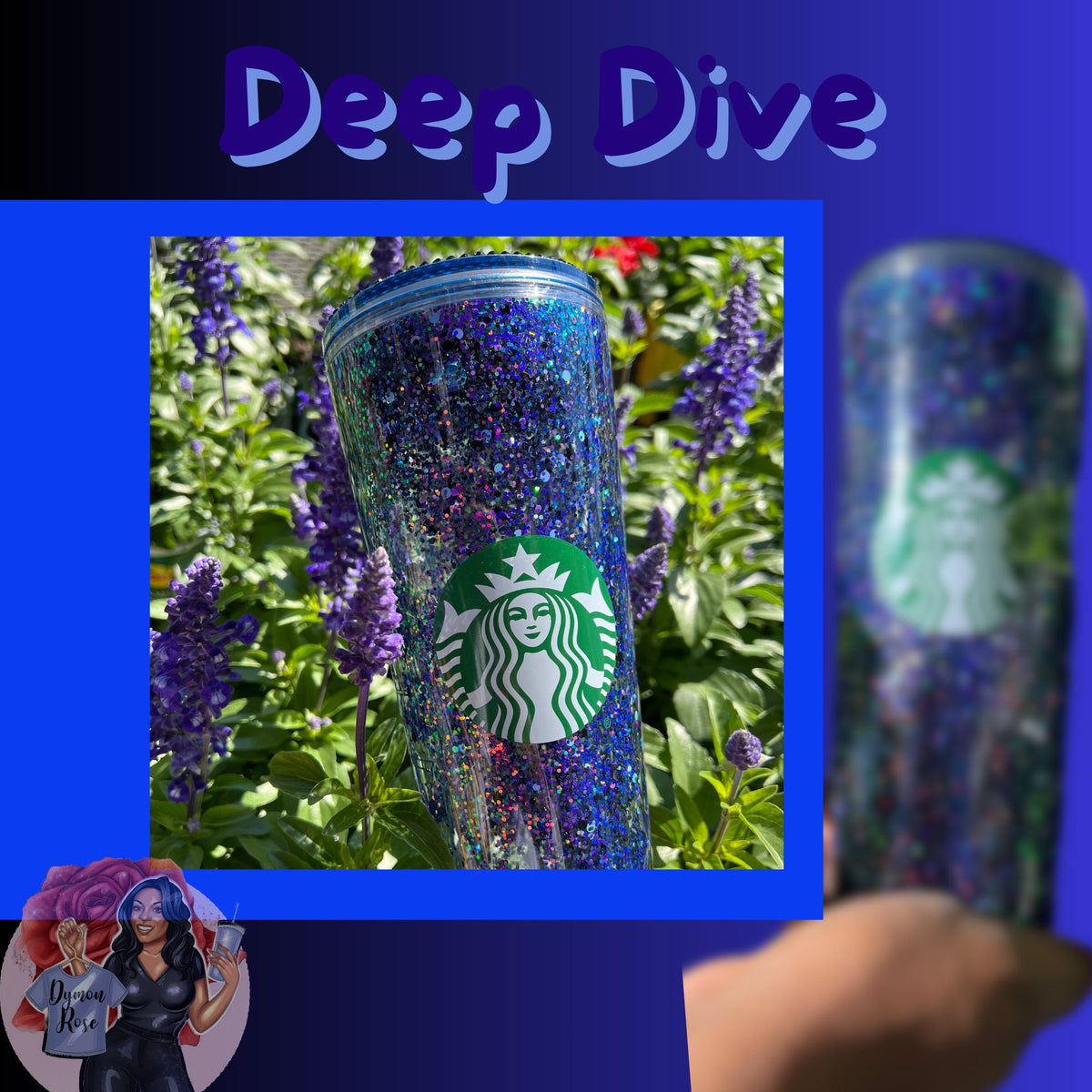 Navy Blue Rhinestoned Starbucks Tumbler - Sparkle in Style! Starbucks Cups| Starbucks Rhinestoned Tumbler| Gift for her|