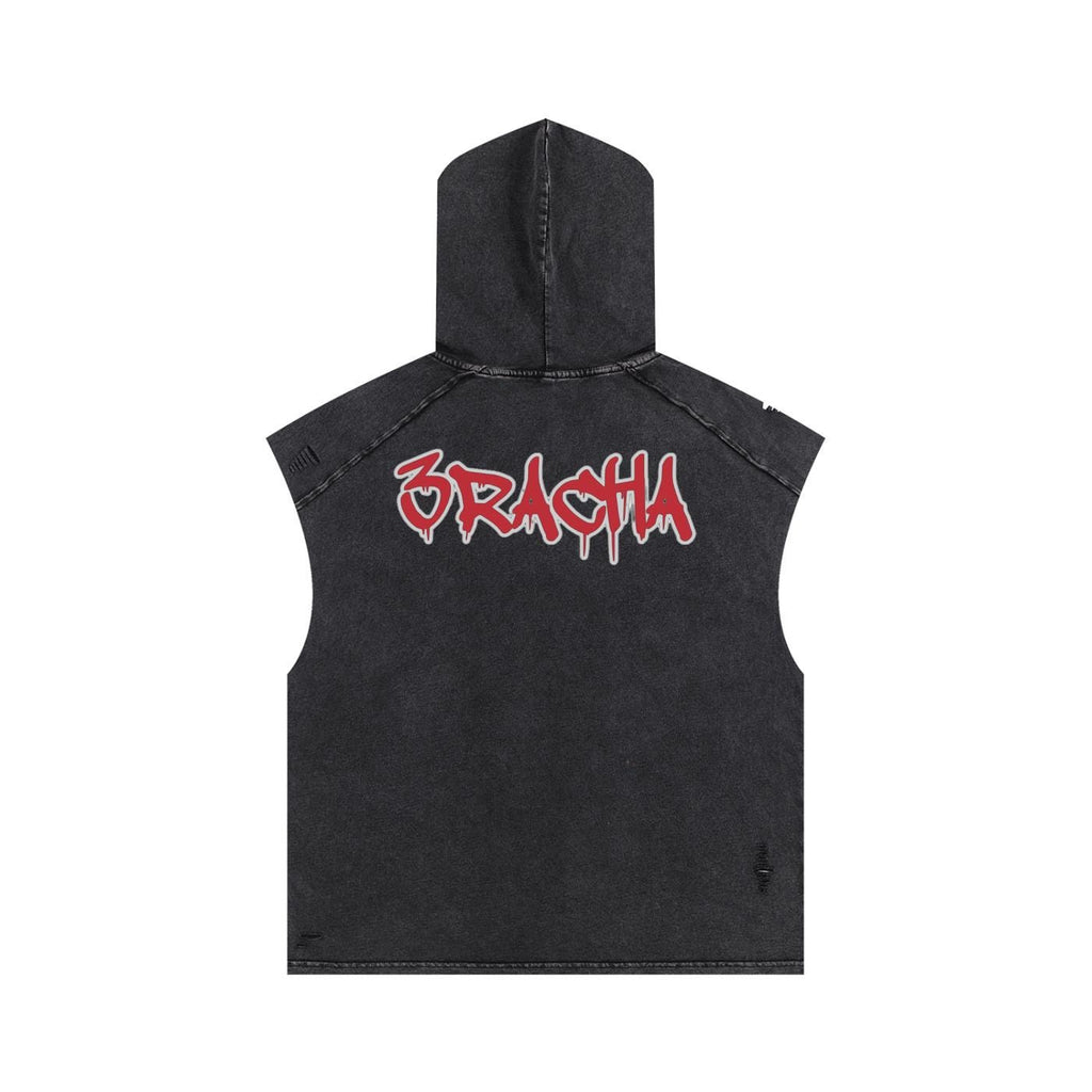 Stray Kids "3RACHA" Inspired Sleeveless Hooded Vintage Wash Tee