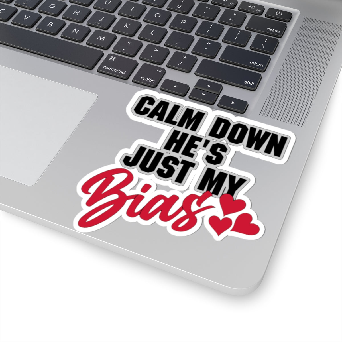 Calm Down He's Just My Bias Sticker — K-Pop Fan Laptop Decal