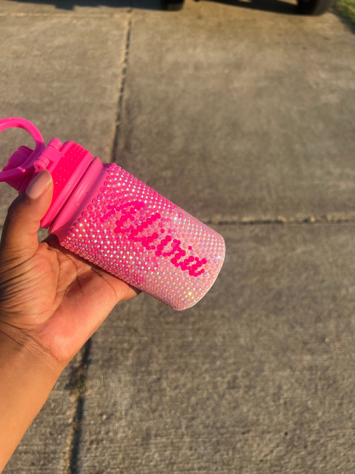 Barbie Pink Rhinestone tumbler