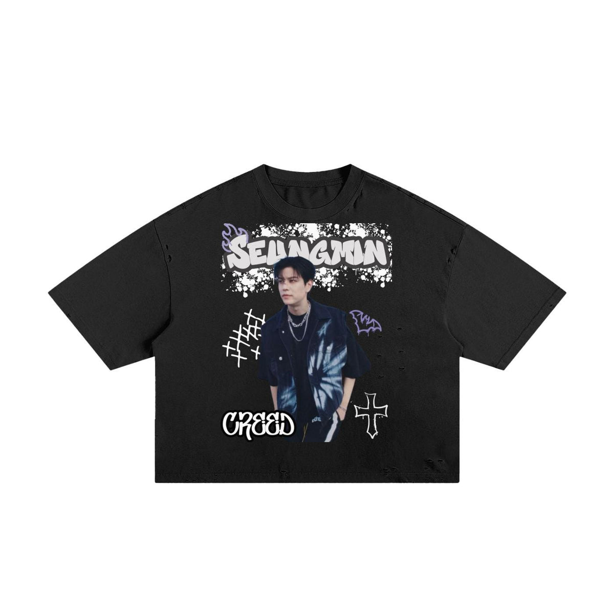Stray Kids Inspired Seugmin Boxy Graphic Tee | K-Pop Streetwear | Y2K K-Pop Shirt | Fan Made Stray Kids Shirt | Concert Outfit
