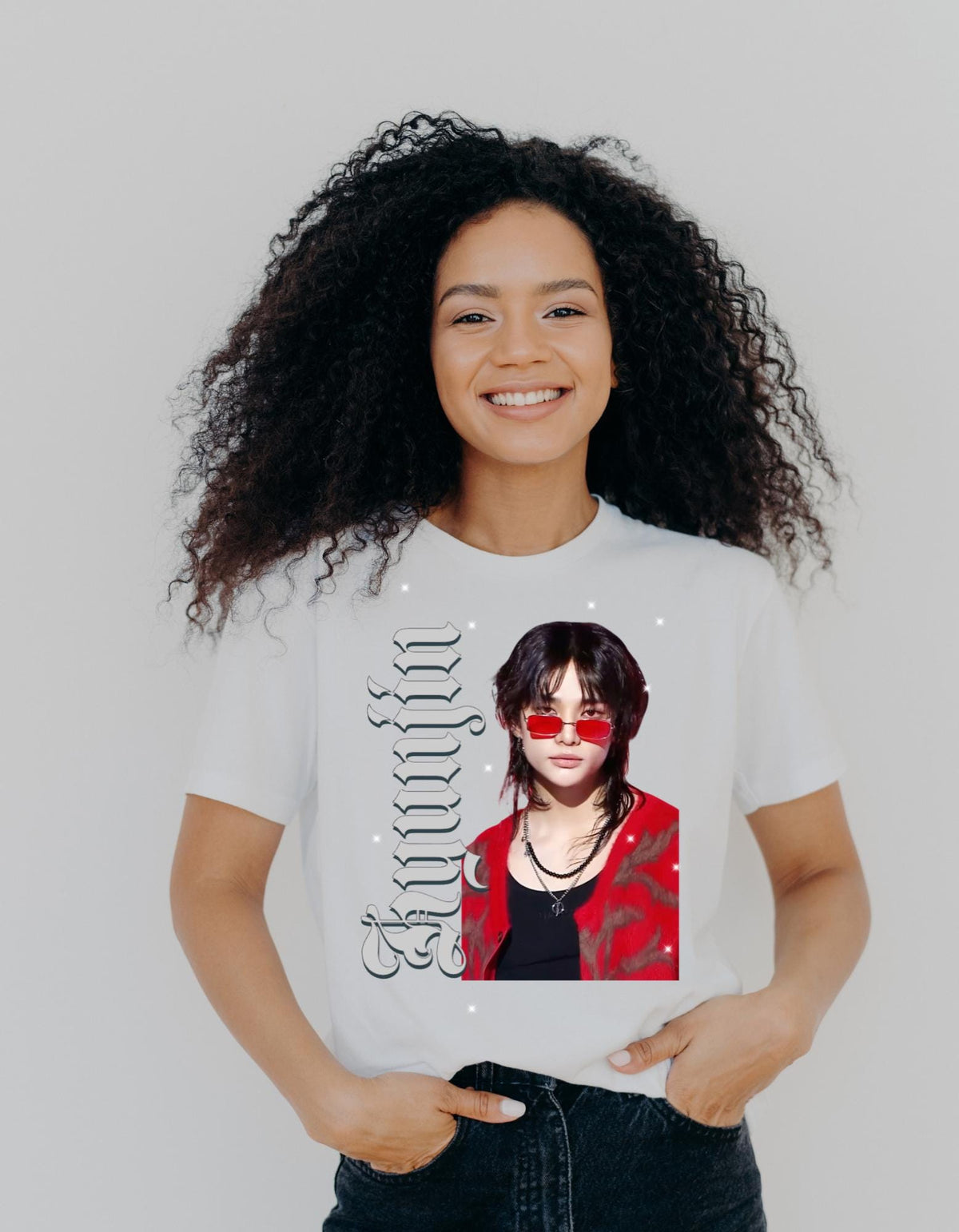 Stray Kids Hyunjin Graphic T-Shirt: Vintage Kpop Unisex Tee