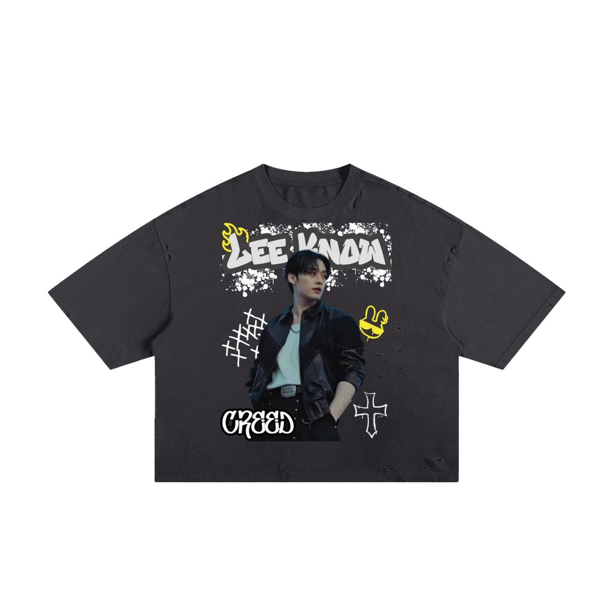 Stray Kids Inspired Lee Know Boxy Graphic Tee | K-Pop Streetwear | Y2K K-Pop Shirt | Fan Made Stray Kids Shirt | Concert Outfit