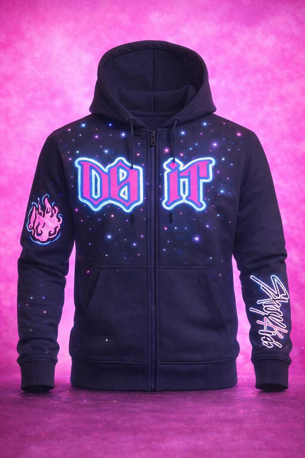 Stray Kids Rhinestone Zip Up Hoodie | DO IT Inspired K-Pop Hoodie | SKZ Stay Fan Made Zip Jacket | Concert Outfit