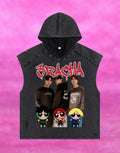 Stray Kids "3RACHA" Inspired Sleeveless Hooded Vintage Wash Tee
